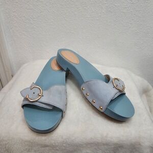 Coach Bleeker Suede Blue Sandals Women's‎ Size 8